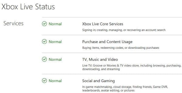 Xbox Live Status
