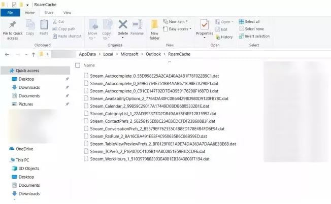 Cách bộ nhớ cache Outlook trong Windows 10