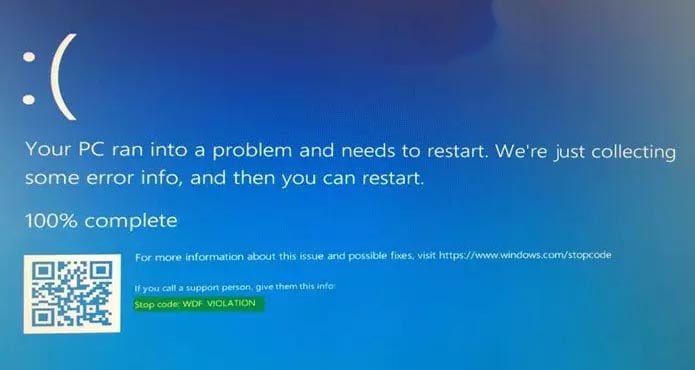 Sửa lỗi WDF_VIOLATION Màn hình xanh trên Windows 10