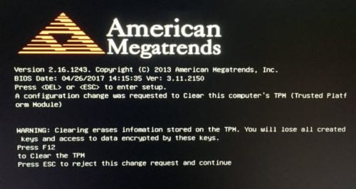 Surface bị kẹt trên màn hình đen American Megatrends