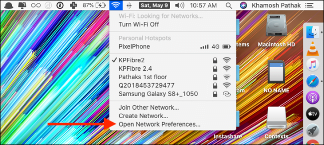 quên mạng Wi-Fi trên máy Mac