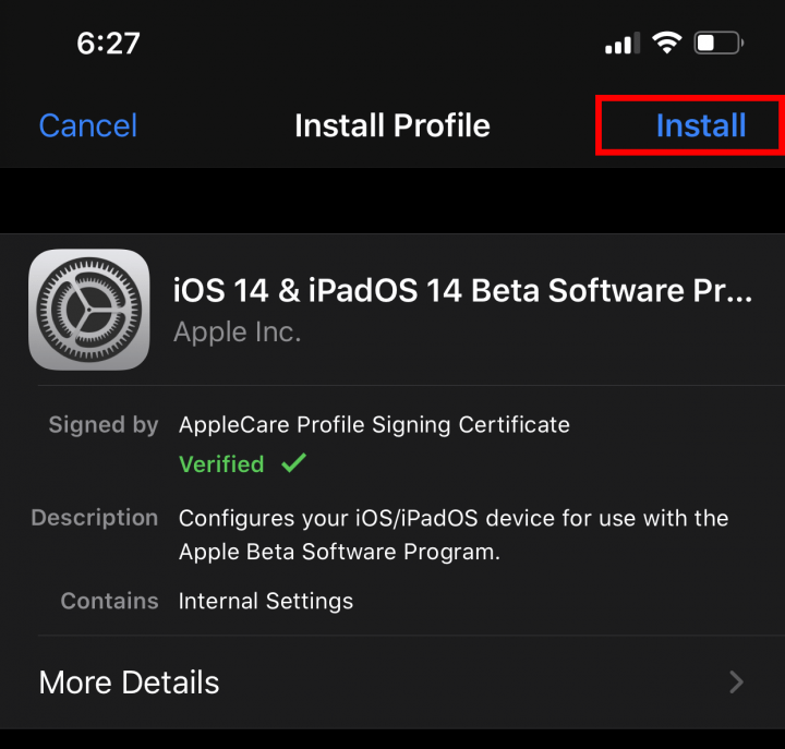 ios14 Profile beta
