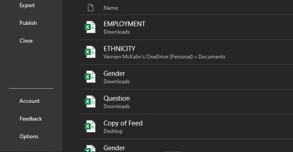Microsoft Excel Options