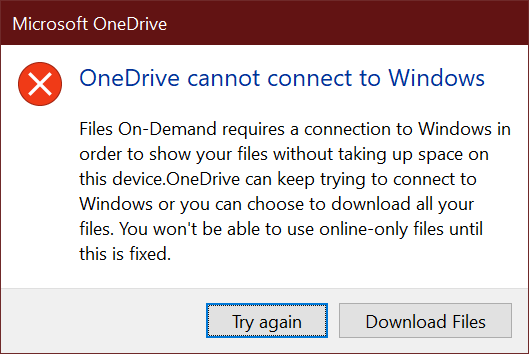 Sửa lỗi không thể kết nối với OneDrive trên Windows 