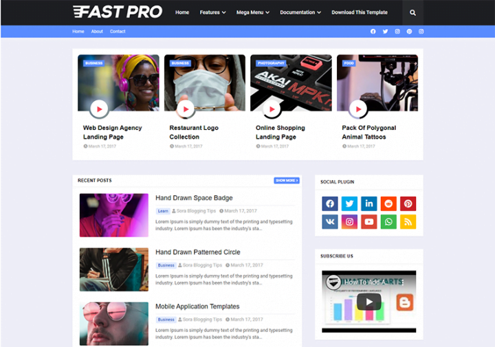 FastPro Blogger Template