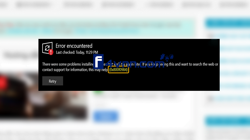 Windows Update error 0x800f0984 thumbnail