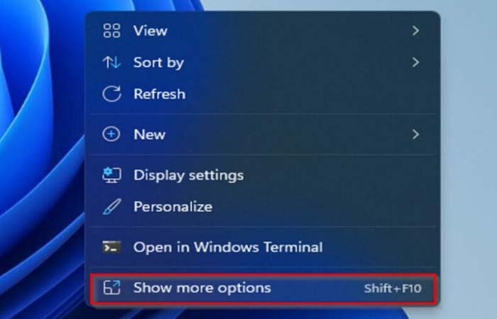 cach tat show more options menu chuot phai windows 11