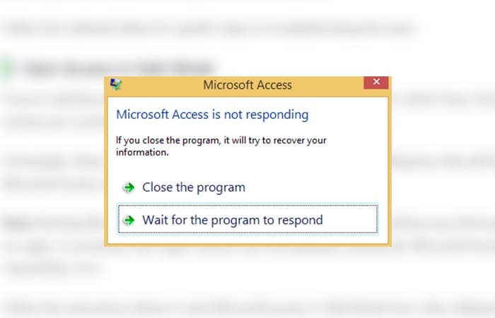 Hướng dẫn 3 cách sửa lỗi Microsoft Access Is Not Responding trên windows