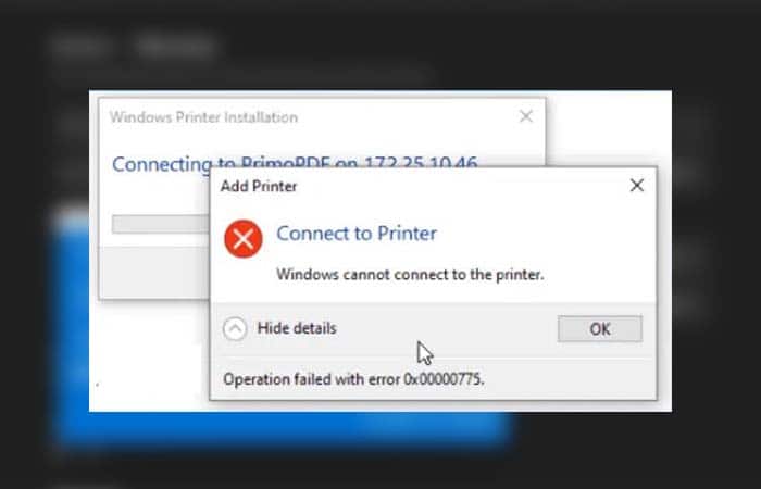 Hướng dẫn cách sửa lỗi 0x00000775 khi kết nối máy in trên Windows 11
